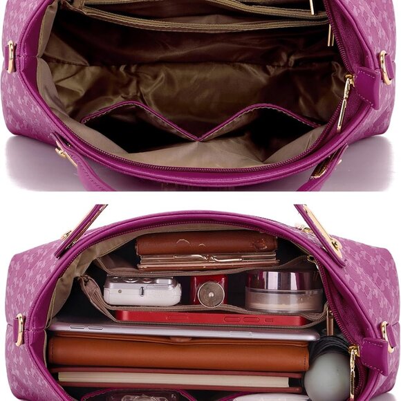 Adorable 4-Piece Handbag Set with Bear Doll - Stylish Shoulder & Crossbody Bags - Picture 5 of 6